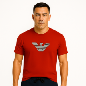 Camisetas Masculina Vermelho 100% Malha Peruana