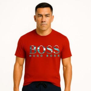 Camiseta Masculina Vermelho Algodão Personalizada Boss