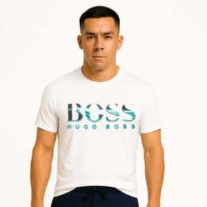 Camiseta Masculina Branco Algodão Personalizada Boss